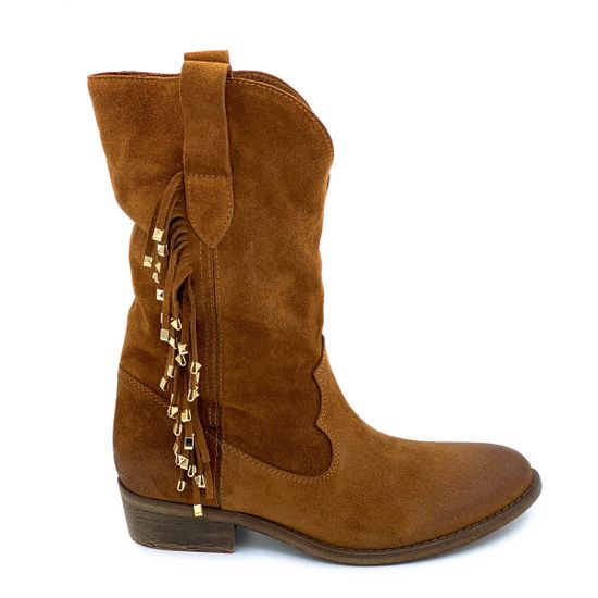 Полусапоги Mimmu рыжие замшевые демисезонные - фото 1, F431K4 MIM CUOIO