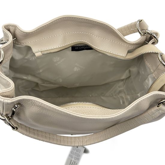 Сумка Di Gregorio бежевая кожаная - фото 6, 8993 DG LATTE