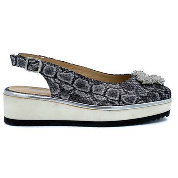 Босоножки Marzetti серые тиснение &quot;питон&quot; - фото 1, 7573D02 MZ