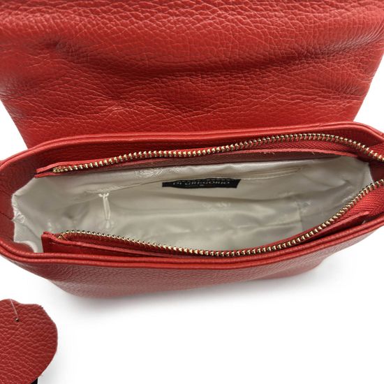 Сумка кросс-боди Di Gregorio красная кожаная - фото 5, 8940 DG ROSSO