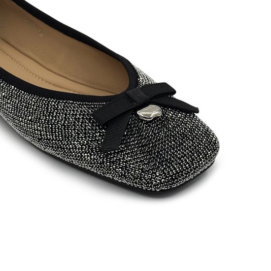 Балетки женские TUFFONI замшевые черные со стразами - фото 6, 3525027VL TUF