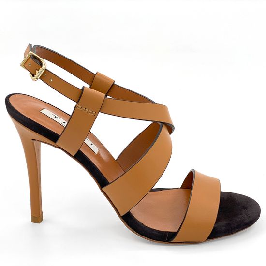 Босоножки Tiffi черно-рыжые кожаные - фото 1, 510/90 TI