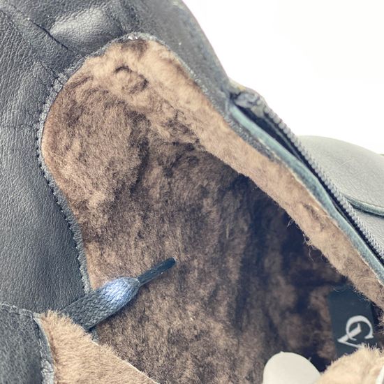 Ботинки Cover черные кожаные МЕХ - фото 7, 