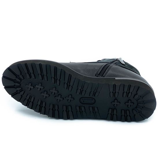 Ботинки Lab Milano черные кожаные МЕХ - фото 4, 