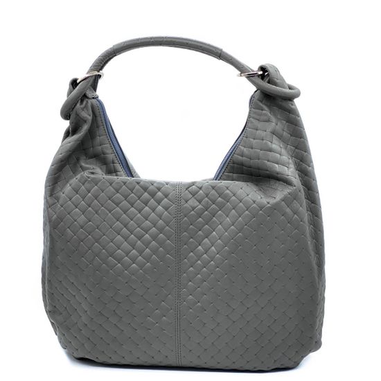 Сумка Di Gregorio серая кожаная - фото 2, 