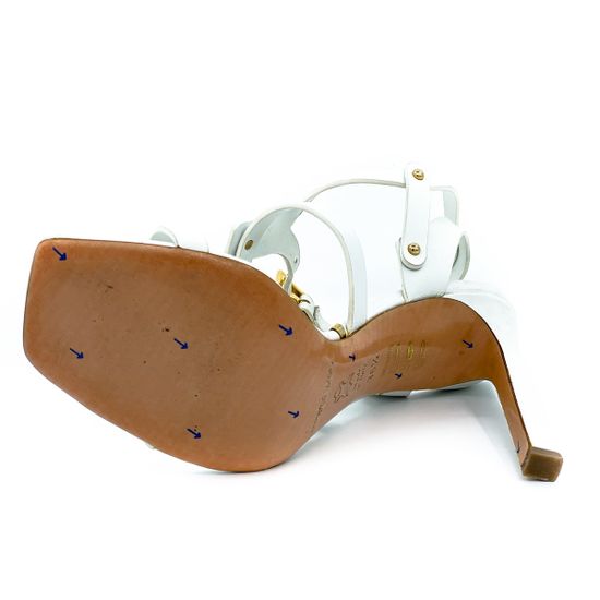 Босоножки Gianmarco Lorenzi белые кожаные - фото 4, P4D8U3233 GML