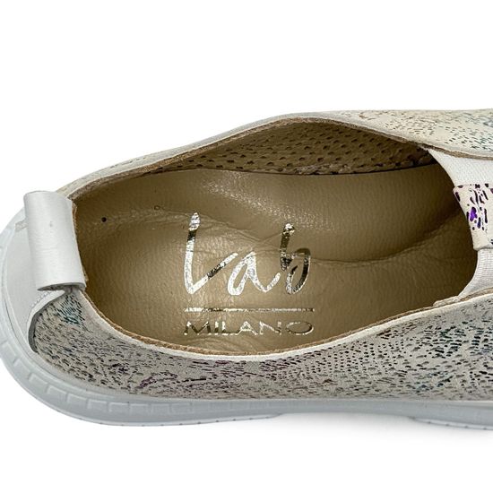 Кеды LAB MILANO кожаные белые/мультиколор - фото 7, G352486 LAB MULT