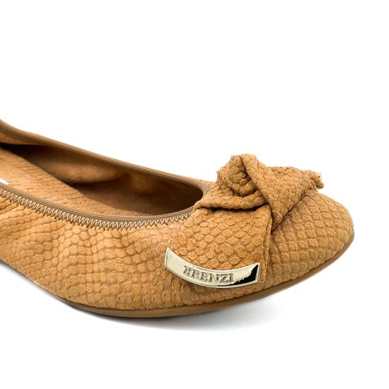 Балетки Renzi натуральная кожа питон бежевые - фото 6, 