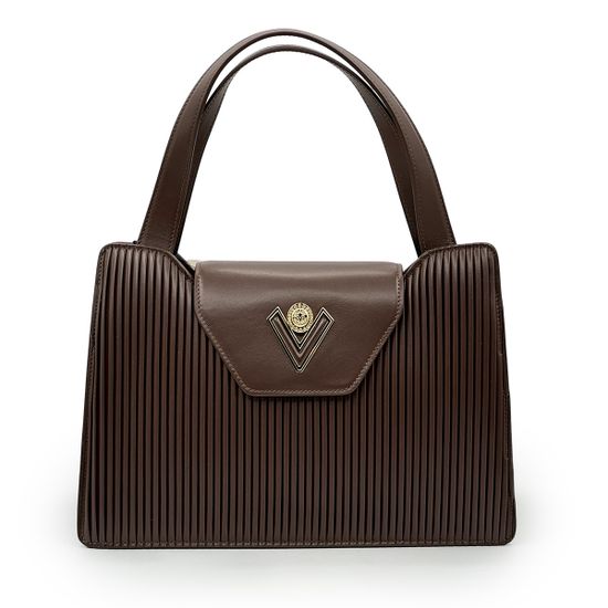 Сумка Valentino Orlandi коричневая кожаная - фото 1,
