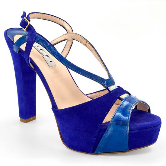 Босоножки Tiffi синие замшевые с кожаными вставками - фото 2, 558/A TI