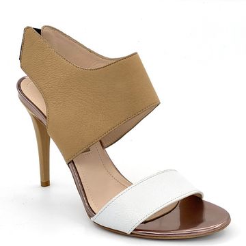 Босоножки Renzi кожаные бело-бежевые - фото 2, 501500 RZ