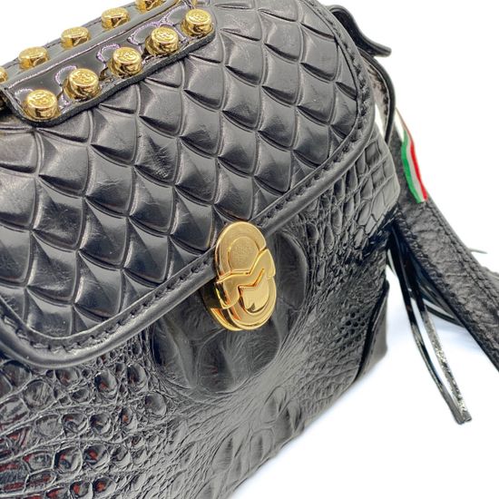 Сумка Marino Orlandi черная кожаная - фото 4, 