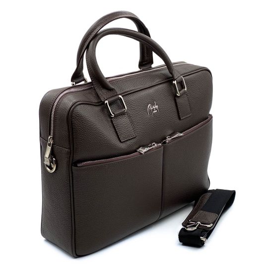 Портфель Renato Angi коричневый кожаный - фото 4, 