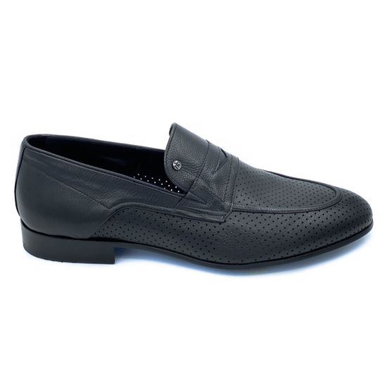 Туфли Mario Bruni черные кожаные со сквозной перфорацией - фото 1, 