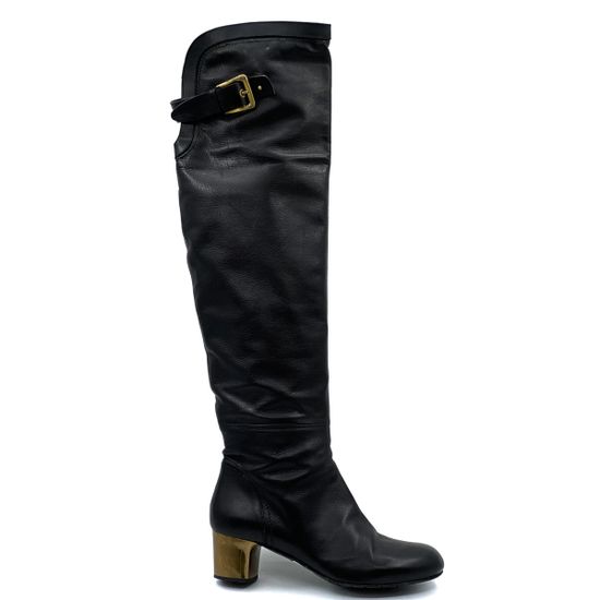 Ботфорты Rejois черные кожаные - фото 1, 