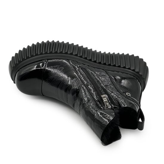 Ботинки TUFFONI черные лаковые на меху - фото 5,