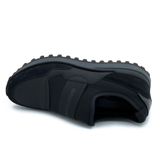 Кроссовки Giampieronicola черные демисезонные комбинация замши и текстиля - фото 5, 