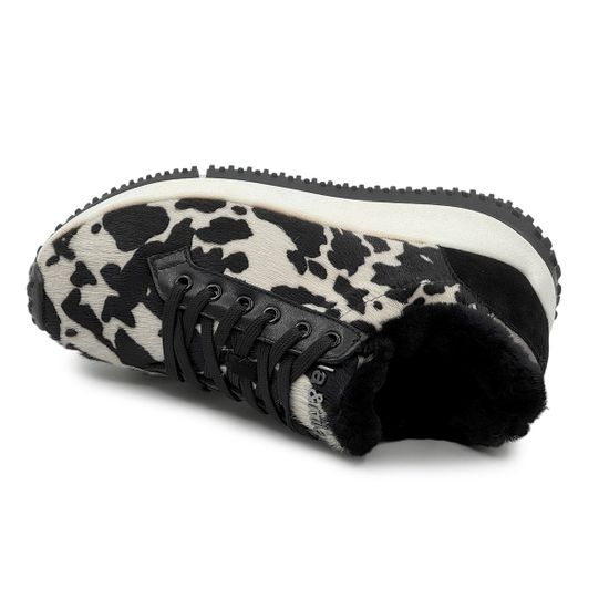 Кроссовки NILA&NILA черные/белые замша/кожа на меху - фото 5, NO9018LM NIL BIANCO/NERO