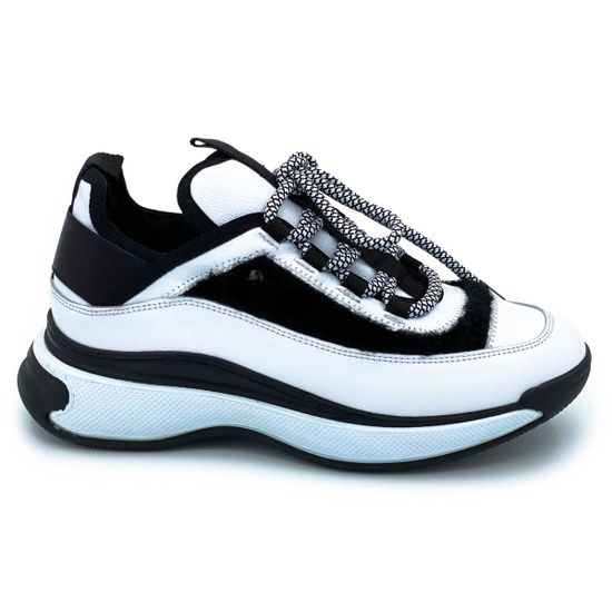 Кросссовки Lab Milano черно-белые кожаные демисезонные - фото 1, ZN1313 LAB BIANCO