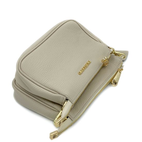 Клатч Di Gregorio бежевый кожаный - фото 3, 