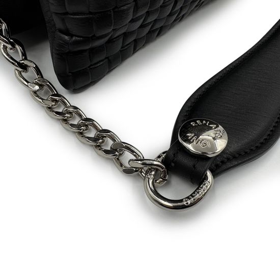 Сумка Renato Angi черная кожаная плетеная - фото 5, 3301117 RA NERO