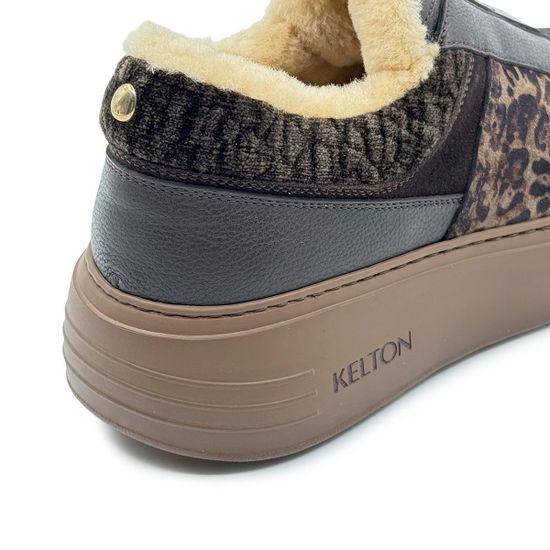 Полуботинки KELTON коричневые кожа/замша/велюр на меху - фото 7, AM4320M KEL MORO