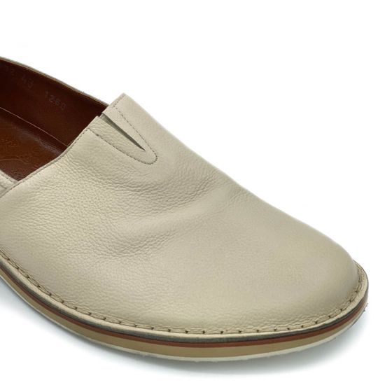 Слипоны Coupe бежевые кожаные - фото 5, 