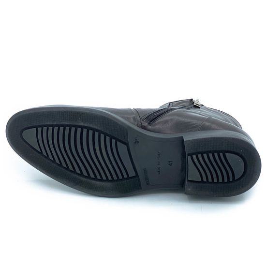 Ботинки Giampieronicola черные кожаные МЕХ - фото 4, 