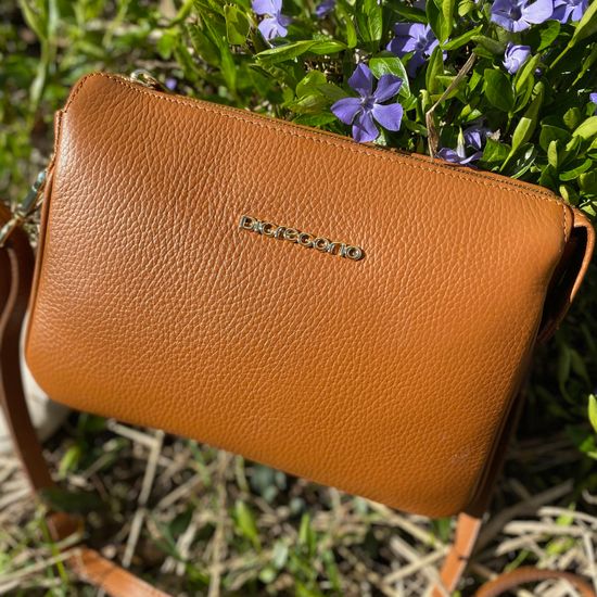 Клатч Di Gregorio рыжий кожаный - фото 3, 
