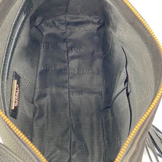 Сумка Ripani черная комбинация кожи и замши - фото 10, 