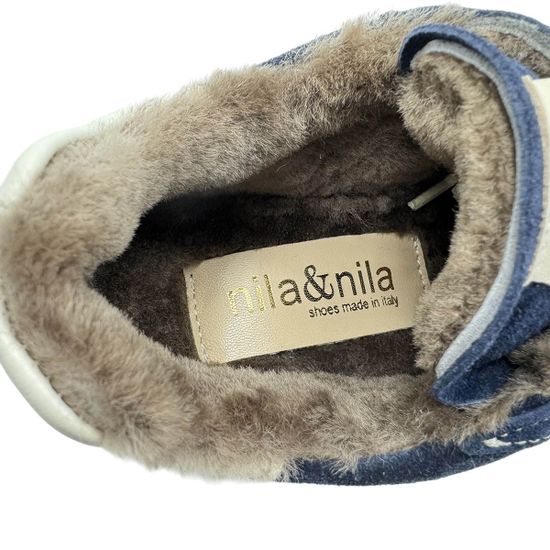 Кеды NILA&NILA темно-синие замшевые на меху - фото 7, MAS120M NIL BLU