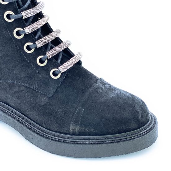 Ботинки Mimmu черные замшевые демисезонные - фото 6, E112E5 MIM NERO