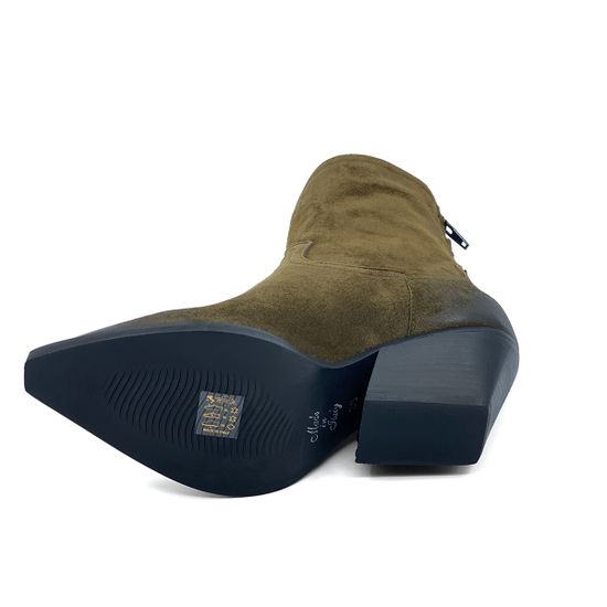 Ботинки Казаки MIMMU замшевые демисезонные зеленые - фото 4, F702K1 MIM MILITARY