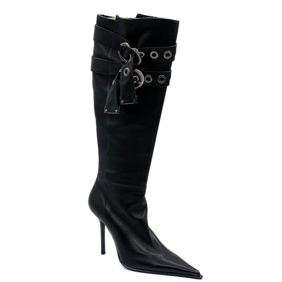 Сапоги Gianmarco Lorenzi кожа черные МЕХ - фото 2, 61705 GML