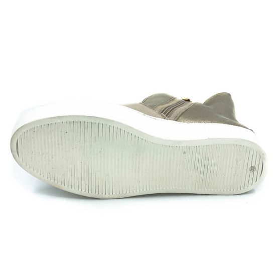 Ботинки Marzetti бежево-золотые кожаные МЕХ - фото 4, 7853MD01 MZ