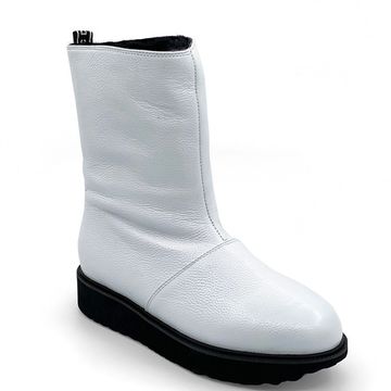 Ботинки Cover белые кожаные МЕХ - фото 2, 8083-2 COV