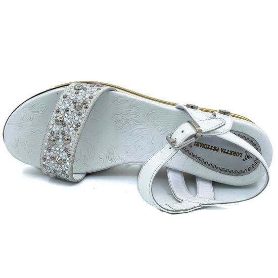 Босоножки Loretta Pettinari белые кожаные - фото 5, 