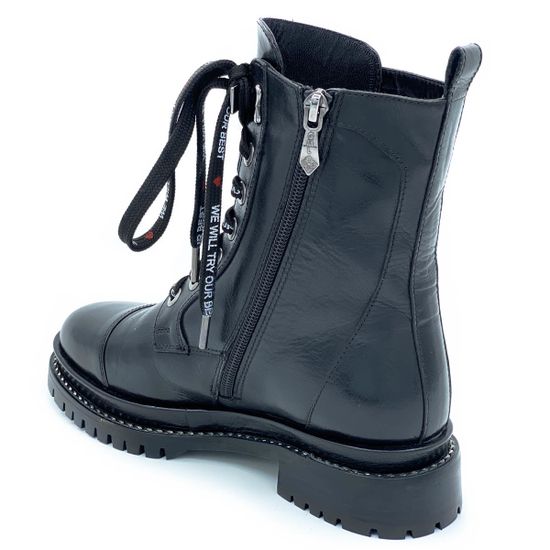 Ботинки Gianmarco Lorenzi черные кожаные МЕХ - фото 3, GML013045 GML