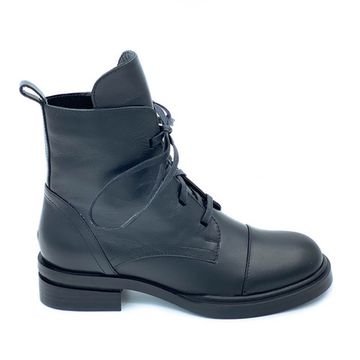 Ботинки Cover черные кожаные Байка - фото 1, 8349921-1 COV