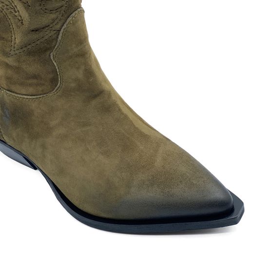 Полусапоги Казаки MIMMU замшевые демисезонные зеленые - фото 6, F739M1 MIM MILITARY