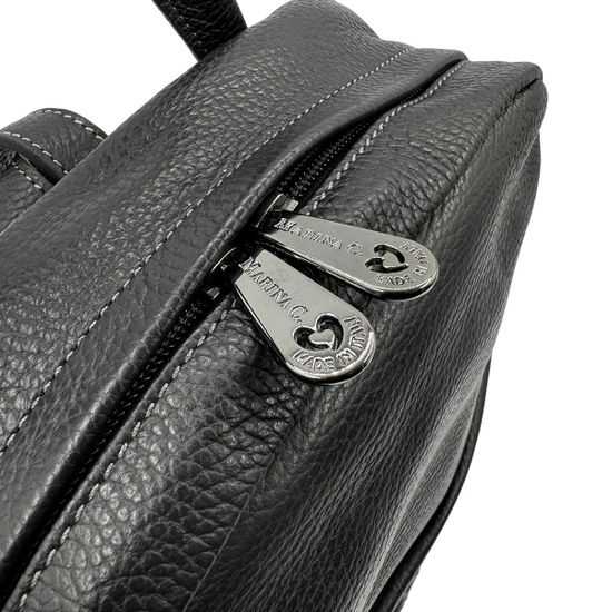 Рюкзак Marina Creazioni унисекс черный кожаный - фото 5, B7094 MC NERO
