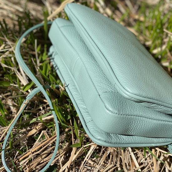 Клатч Di Gregorio бирюзовый кожаный - фото 4, 