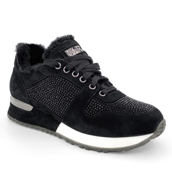 Сникерсы Gianni Renzi черные замшевые МЕХ - фото 2, RA1172D GR