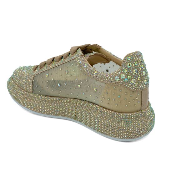 Кроссовки Ilasio Renzoni кожа и текстиль золотого цвета - фото 3, 