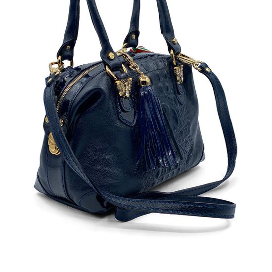 Сумка женская Marino Orlandi кожаная синяя - фото 2, 