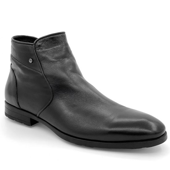 Ботинки Giampieronicola черные кожаные МЕХ - фото 2, 