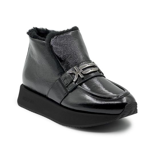 Ботинки KELTON черные из кожи наплак на меху - фото 2, AM5705M KEL NERO