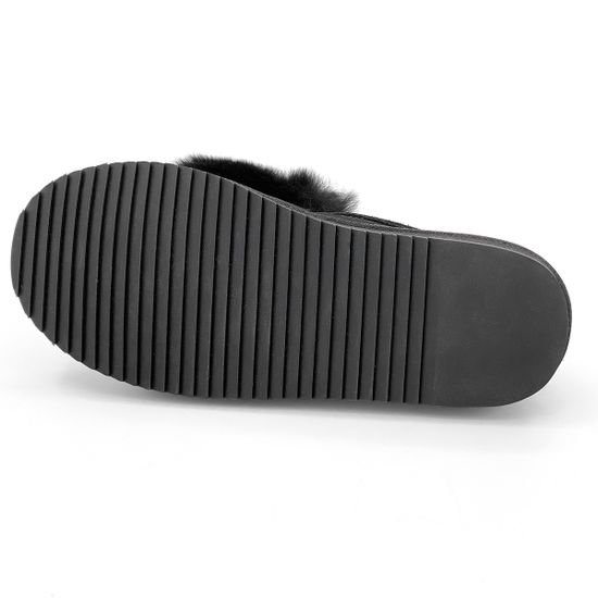 Полуботинки Lab Milano черные замшевые МЕХ - фото 4, M12208 LAB NERO