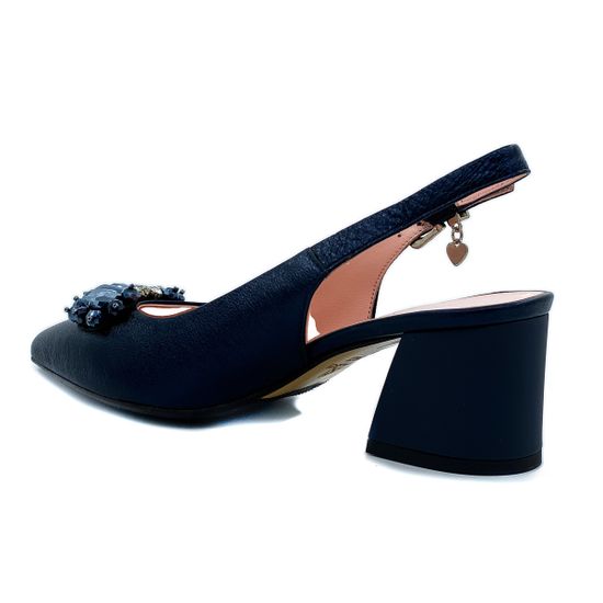 Туфли Ilasio Renzoni с открытой пяткой темно-синие - фото 3, 