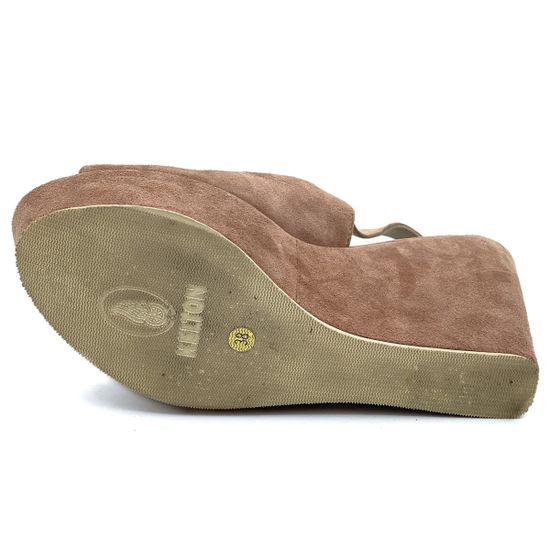 Босоножки Kelton бежевые замшевые - фото 4, H0931 KEL FANGO